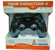 Ovladač pro PS4 s kabelem - Twin Vibration IV -Modrá