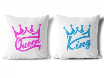 Polštářky KING & QUEEN Pink and Blue Wildlove (cena za oba kusy) | Varianta: 40cm x 40cm (povlaky vč