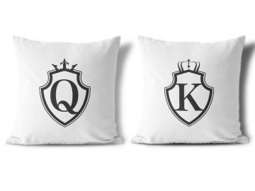 Polštářky KING & QUEEN Black Shield (cena za oba kusy) | Varianta: 40cm x 40cm (povlaky včetně výpln