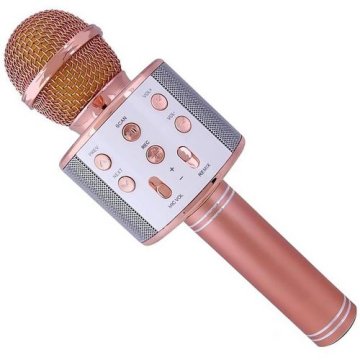 Bezdrátový karaoke mikrofon WS-858 - Rose Gold