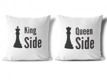 Polštářky KING & QUEEN Chess (cena za oba povlaky) | Varianta: 40cm x 40cm (povlaky včetně výplně - 